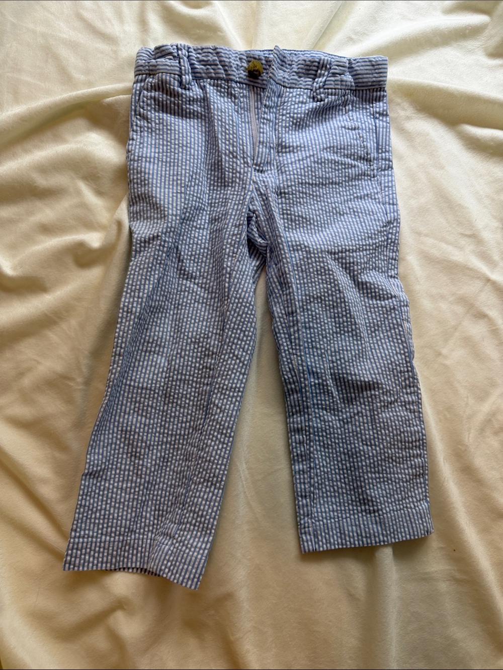 Janie and Jack Blue Seersucker Kids Dress Pants
